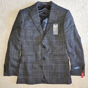 Stafford 100% Merino Wool Slim Fit Sport Coat - Charcoal, 36R